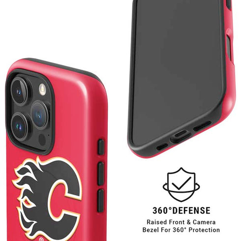 NHL Calgary Flames Solid Background iPhone 16 Pro Magsafe Impact Case